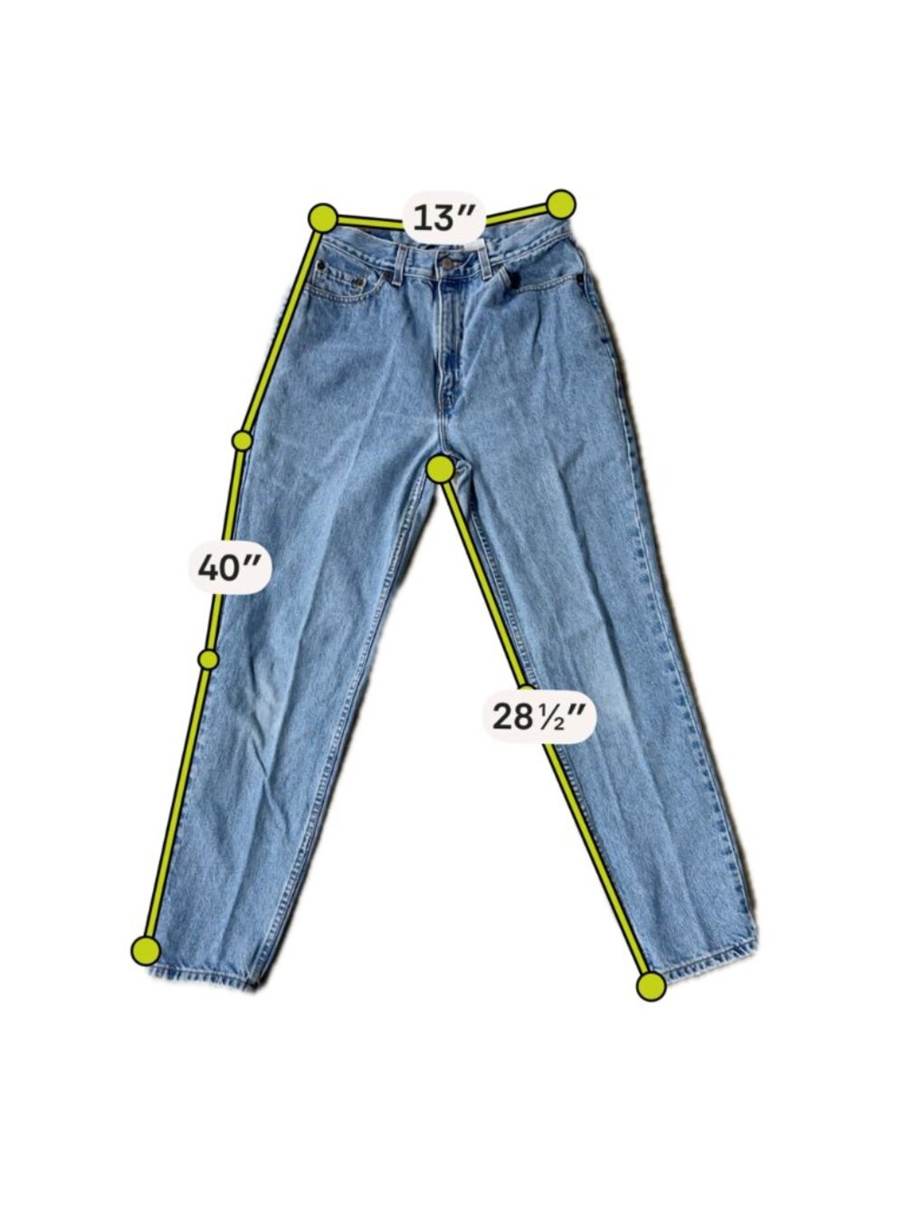 Vintage Levis 512 Slim Fit Tapered Leg Jeans Size 12 USA Light Denim Mom Style - Picture 11 of 11